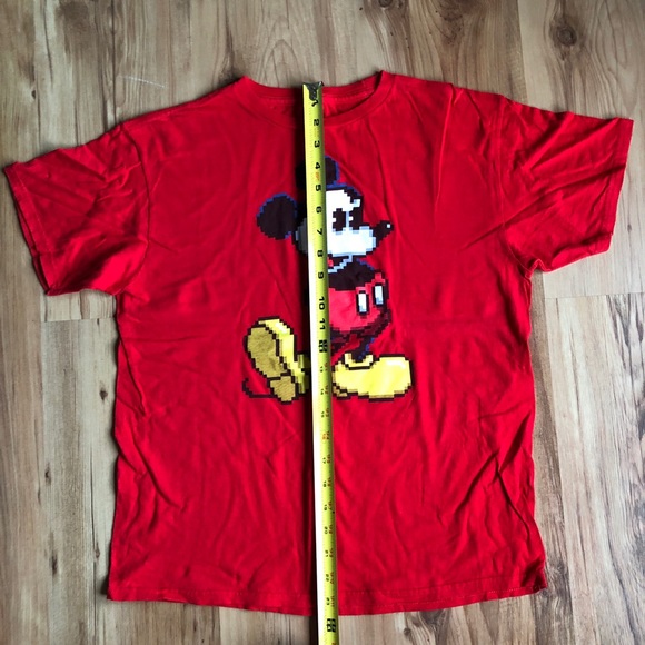DISNEY Mickey Mouse Retro Style Pixel Shirt Graphic Tee Red 2XL Boy’s Unisex - Picture 6 of 14